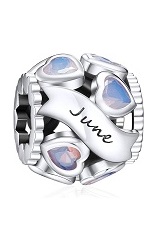 nice silver cubic zirconia heart June birthstone baby charm